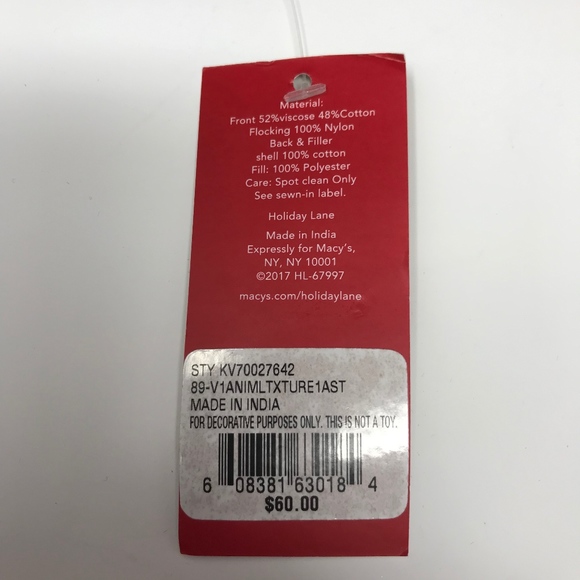 Holiday Lane Leopard Pattern Square Throw Pillow Brown Purple Velvet 18" Square - Picture 4 of 6